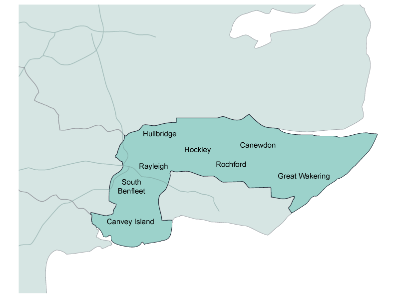 map of castle point and rochford